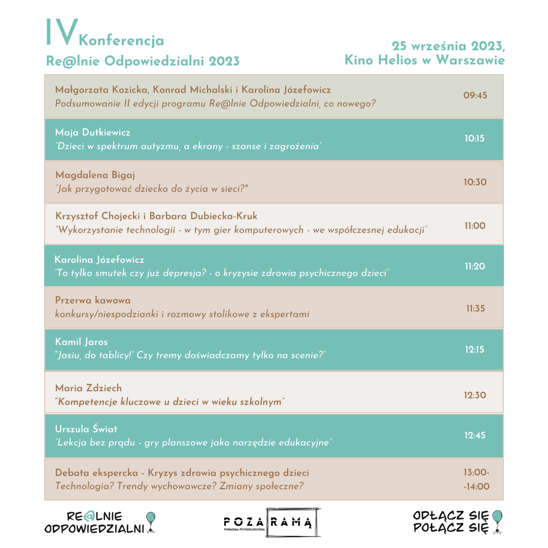 We already know the schedule of the 4th Re@lnie Odpowiedzialni conference